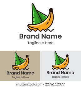  Boat with banana logo design