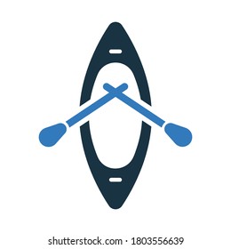 Boat, beach kayak icon is on isolated white background