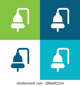 Boat Bell Flat four color minimal icon set
