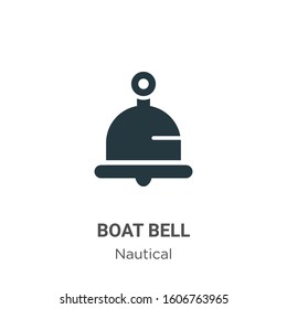 Boat bell glyph icon vector on white background. Flat vector boat bell icon symbol sign from modern nautical collection for mobile concept and web apps design.