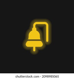 Boat Bell yellow glowing neon icon