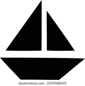 Boat black color icon vector 