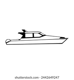 Barco blanco y negro vector Eps10
