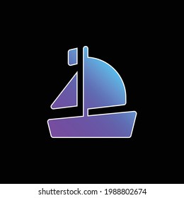 Boat blue gradient vector icon