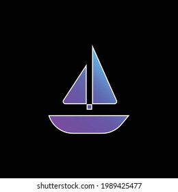 Boat blue gradient vector icon