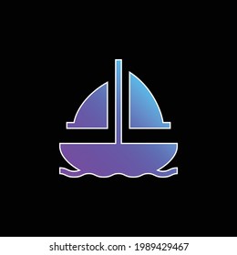 Boat blue gradient vector icon