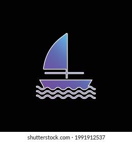 Icono de vector de gradiente azul de bote
