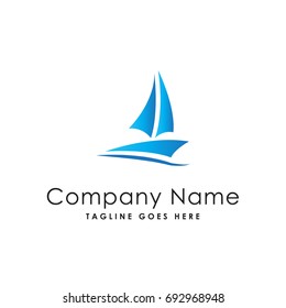 boat blue logo template