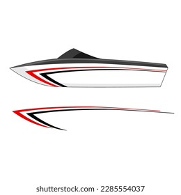 boat body wrapping sticker decal vector design