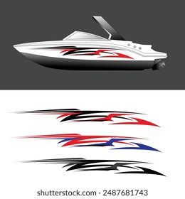 boat body wrapping sticker decal vector design