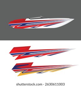 boat body wrapping sticker decal vector design
