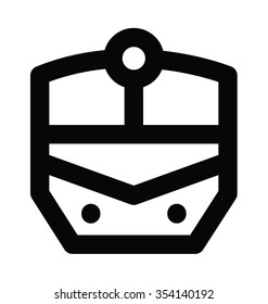 Boat Bold Line Vector Icon 