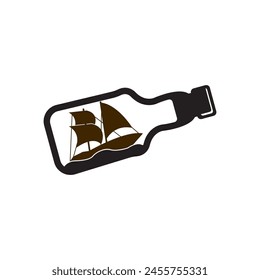 Boat in a bottle symbol logo icon, vector illustration design