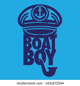 Boat Boy Typography Logo Emblem