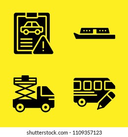boat, bus, lifter and car repair vector icon set. Sample icons set for web and graphic design