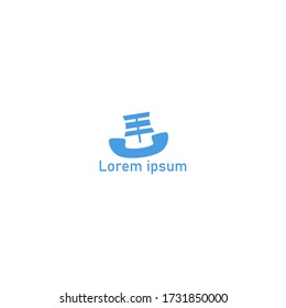 boat call logo icon design with simple line art style