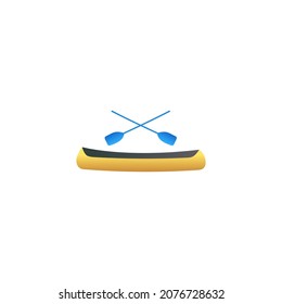 Boat, canoe icon in gradient color, isolated on white background