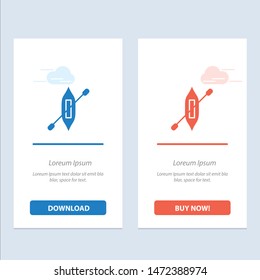 Boat, Canoe, Kayak, Ship  Blue and Red Download and Buy Now web Widget Card Template