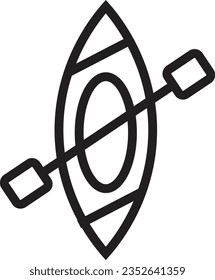 Boat Canoe Paddle Outline Icon