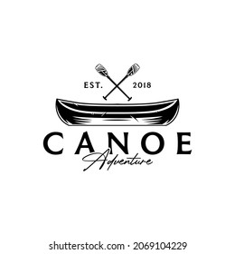 Boat Canoe vector template for adventure logo