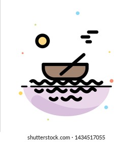 Boat, Canoes, Kayak, River, Transport Abstract Flat Color Icon Template