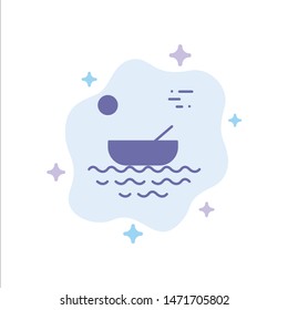 Boat, Canoes, Kayak, River, Transport Blue Icon on Abstract Cloud Background