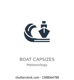 Boat capsizes icon vector. Trendy flat boat capsizes icon from meteorology collection isolated on white background. Vector illustration can be used for web and mobile graphic design, logo, eps10