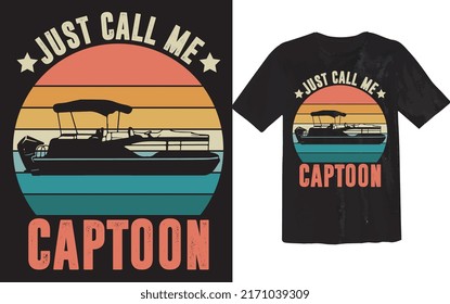 Boat Captain Funny Summer Cruise Vacation Sunset T Shirt Design.