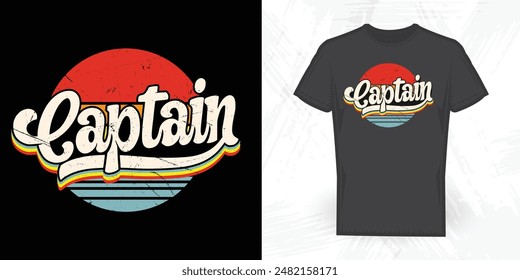 Boat Captain Funny Vintage Sea Ship Anchor T-shirt Design