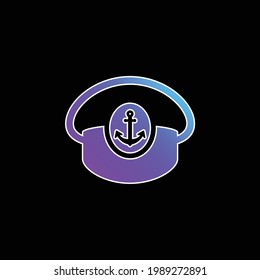 Boat Captain Hat blue gradient vector icon