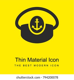 Boat Captain Hat bright yellow material minimal icon or logo design