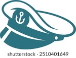 Boat captain hat logo. Sailor symbol. Navy sign