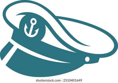 Boat captain hat logo. Sailor symbol. Navy sign