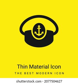 Boat Captain Hat minimal bright yellow material icon