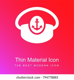 Boat Captain Hat red and pink gradient material white icon minimal design