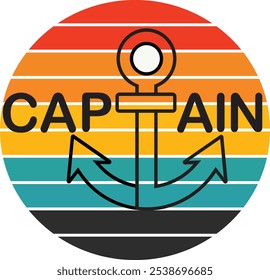 Boat Captain T Shirt Design, illustration decoration elements, banner, Poster
# T Shirt # Vector 