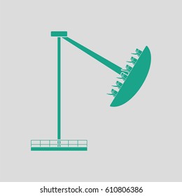 Boat the carousel icon. Gray background with green. Vector illustration.