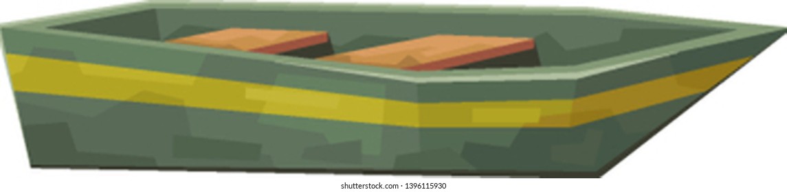 Boat cartoon simple style colorful isolated on white background vector