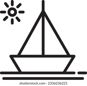 Boat Catch Fish Outline Icon