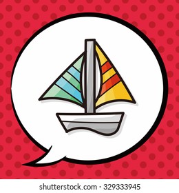 boat color doodle, speech bubble