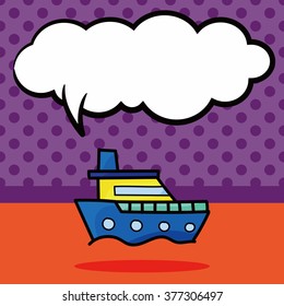 boat color doodle, speech bubble