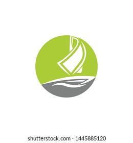 boat and colorful logo template