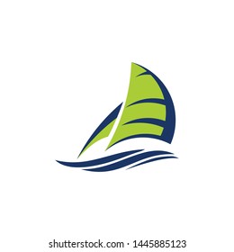 boat and colorful logo template