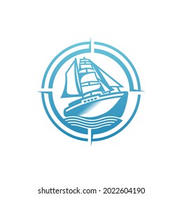 Boat Compass Business Vector Logo Design