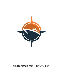 Boat Compass Circle Sailing Creative Abstract Business Logo 