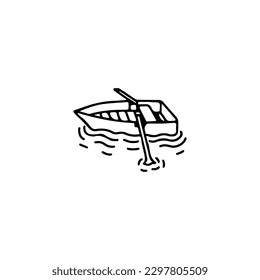 boat concept doodle illustration vector