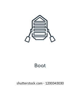 Boat concept line icon. Linear Boat concept outline symbol design. This simple element illustration can be used for web and mobile UI/UX.