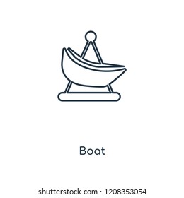 Boat concept line icon. Linear Boat concept outline symbol design. This simple element illustration can be used for web and mobile UI/UX.
