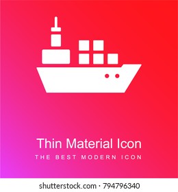 Boat with containers red and pink gradient material white icon minimal design