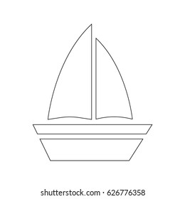 Boat contour icon
